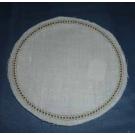Linen with crochet border 11 cm halfbleached
