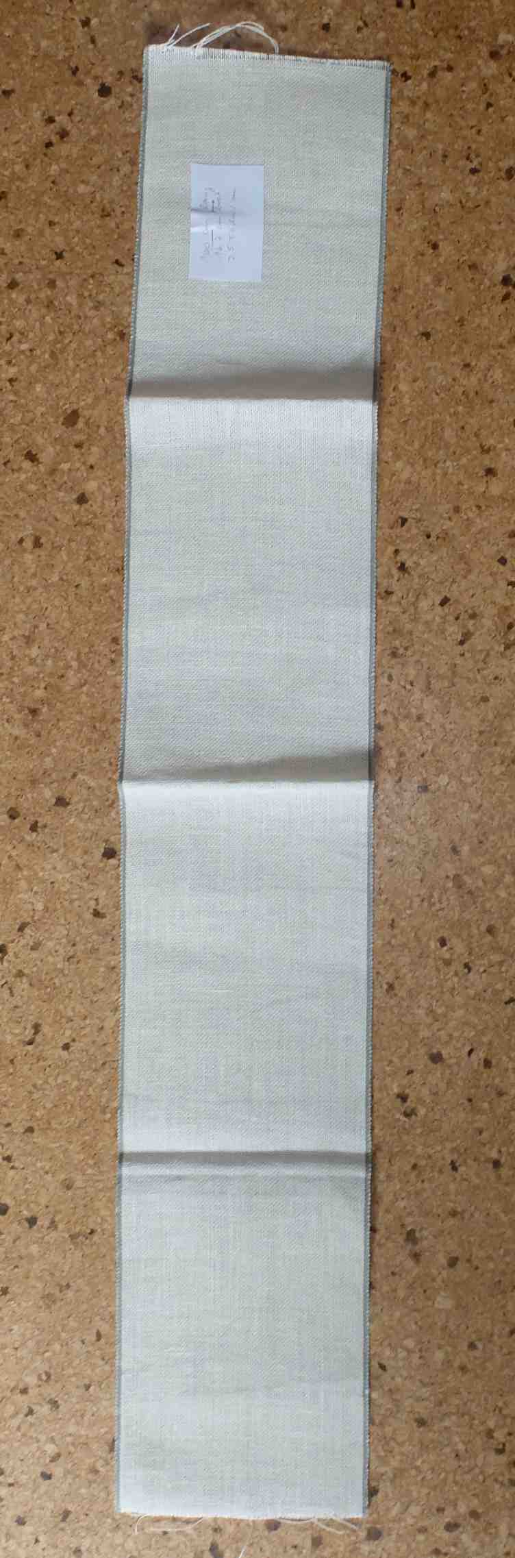 Leinenband wollwei mit grauen Rndern ca. 100 cm lang 16,7 cm b