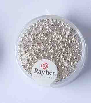 Plastik-Rundperlen 2,5 mm 240 St. Silberfarbend- Rayher