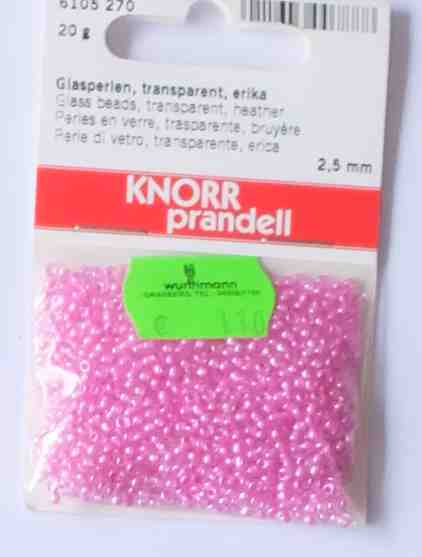 Rocailles 2,5 mm 20 Gramm transp. erica - Knorr prandell