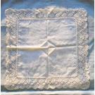 Taschentuch mit Torchonspitze ca 19,8 x 19,8 cm