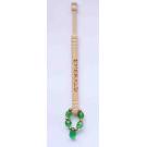 Englischer Klöppel "Emerald"  "May" mit Brandmalerei und Perlen