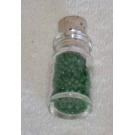 Perlen grün opak ca. 2,5 mm ca 9 Gramm in Glasflasche