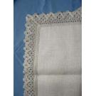 Tablecloth linen with crochetlace 85 x 85 cm