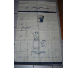 Leinen Tuch fr Handtuchhalter mit angefangener Stickerei