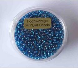 MIYUKI Perlen 2,2 mm 12 Gramm silverlined turquoise