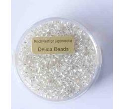 Delica Perlen 2 mm 9 Gramm cristall silbereinzug
