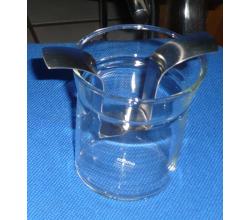 Teelichtglas \"mono\" mit Edelstahleinsatz ca 9,2 cm hoch