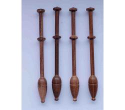 Zierliche flandrische Klppel ca 10,3 cm lang dunkles Holz