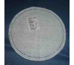 Linen with crochet border 11 cm white