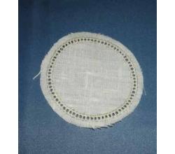 Linen with crochet border 6 cm halfbleached