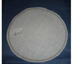 Linen with crochet border 16,5 cm halfbleached