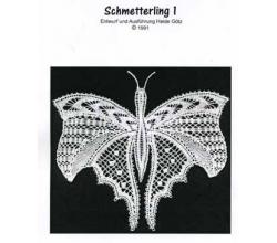 Klöppelbrief Schmetterling 1 von Heide Götz